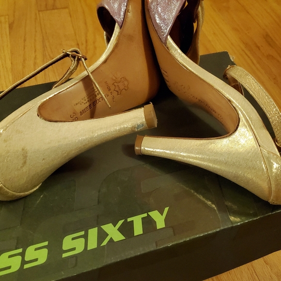 Miss Sixty Vintage Metallic Leather Peep Toe - Picture 4 of 4